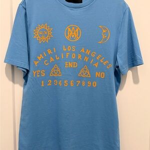 AMIRI Blue and Yellow Graphic Tee